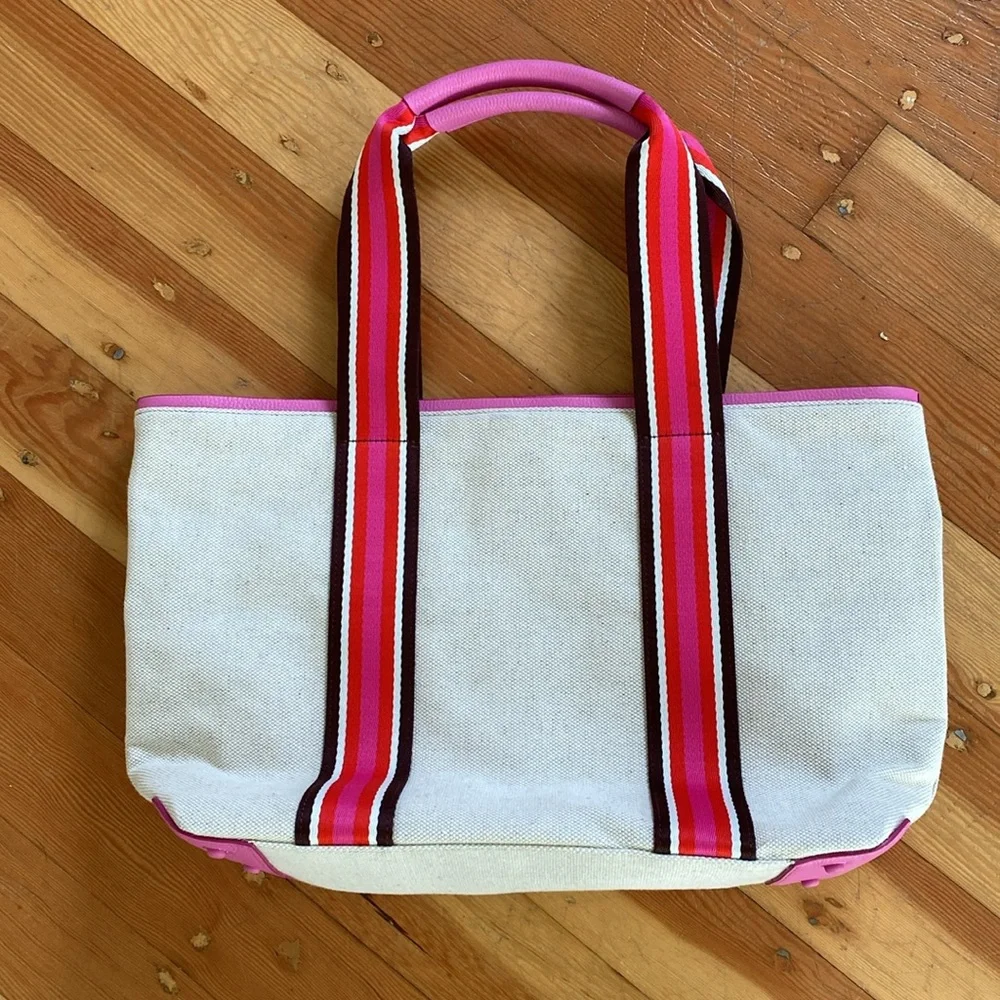 Cole Haan‎ Cream and Pink Summer Canvas Tote Bag